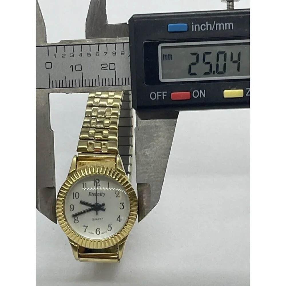 Eternity Quartz Women's Watch Gold Tone Stretchable Band C12-01 26132MJ Arabic
